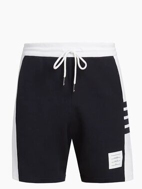 Thom Browne Engineered 4 Bar Loopback Jersey Sweat Shorts Navy
